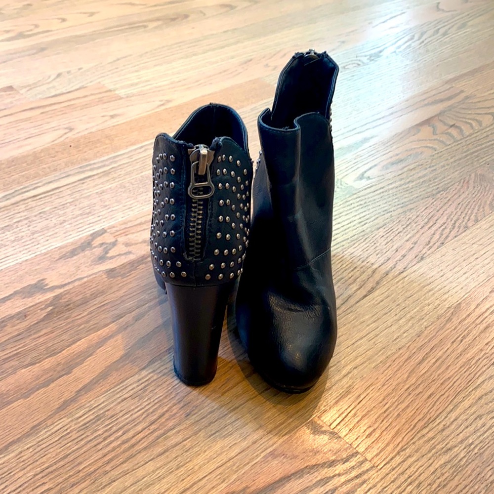 Black ankle Booty with silver beading